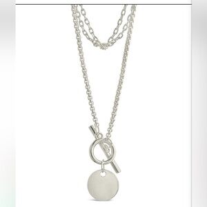 Sterling forever NWOT Larisa Layered Chain Toggle Necklace